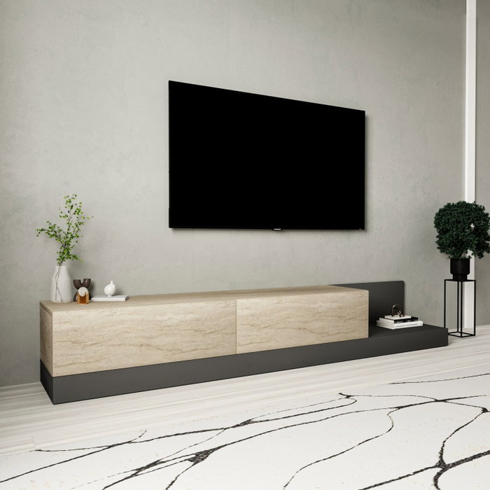Hanah Home Soporte para TV Major - Travertino, Anthracite